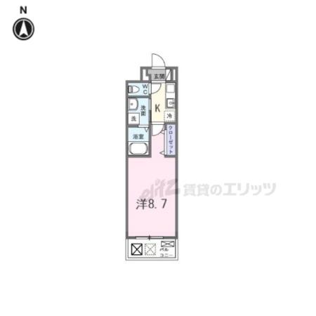 クレール蒼天(1K/2階)の間取り写真