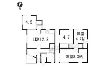 近鉄生駒線 勢野北口駅 徒歩16分 2階建 築43年(3LDK)の間取り写真