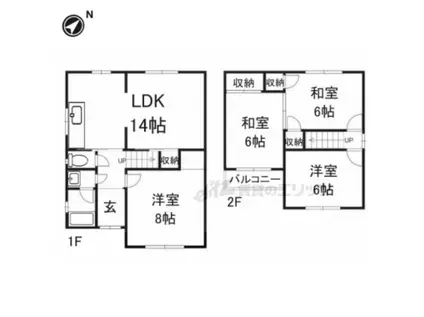 和歌山線 志都美駅 徒歩20分 2階建 築48年(4LDK)の間取り写真