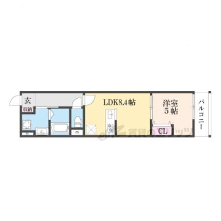 ウイング牧野駅前(1LDK/2階)の間取り写真