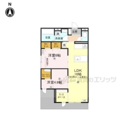 ウエスタンハイツ19(2LDK/1階)の間取り写真
