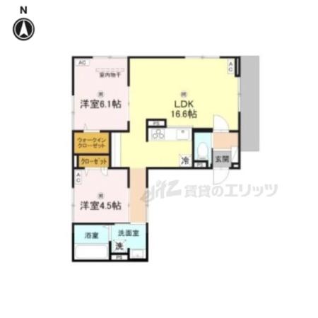 ウエスタンハイツ19(2LDK/1階)の間取り写真