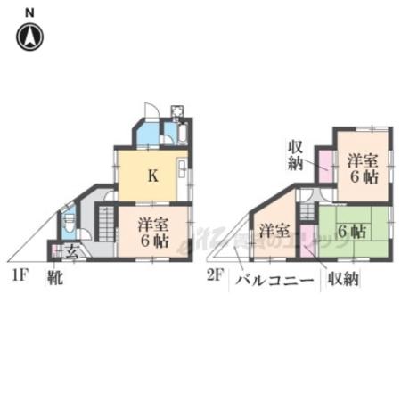 京阪電気鉄道京阪線 淀駅 徒歩7分 2階建 築47年(4K)の間取り写真