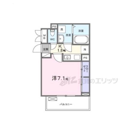 ラフレシール ウエスト(1K/2階)の間取り写真