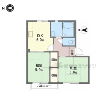 リバープラザA(2DK/1階)の間取り写真