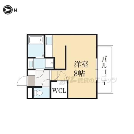 一乗寺北大丸町計画(ワンルーム/4階)の間取り写真