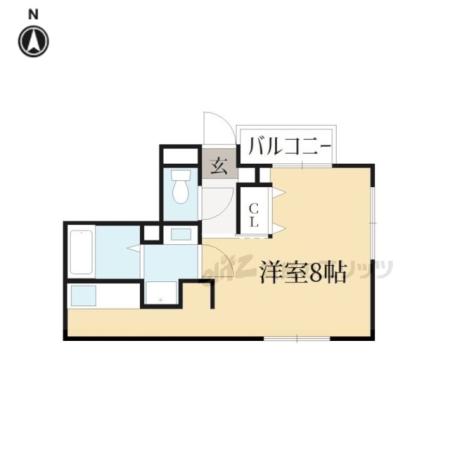 一乗寺北大丸町計画(ワンルーム/4階)の間取り写真