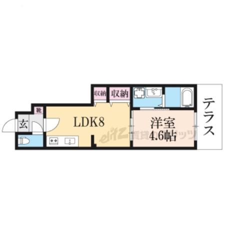 草津市草津3丁目アパート(1LDK/1階)の間取り写真