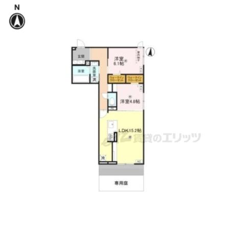 D-ROOM中小坂(2LDK/1階)の間取り写真