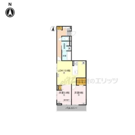 D-ROOM中小坂(2LDK/2階)の間取り写真