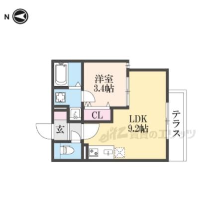 リテラス光善寺(1LDK/1階)の間取り写真