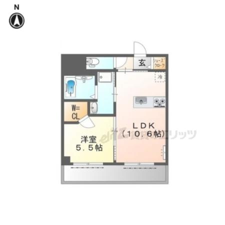 グランディール(1LDK/2階)の間取り写真