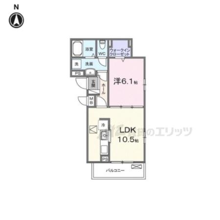 ラヴィエール(1LDK/1階)の間取り写真