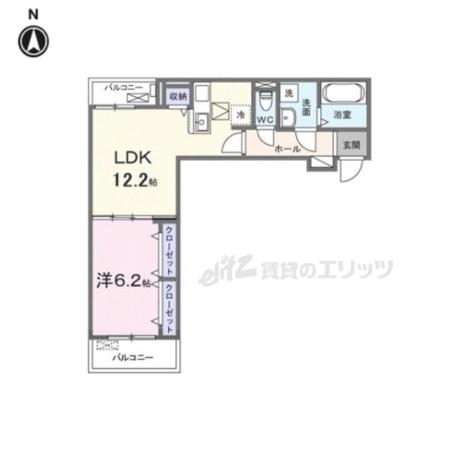 ラヴィエール(1LDK/1階)の間取り写真