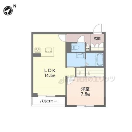 エクセル(1LDK/1階)の間取り写真