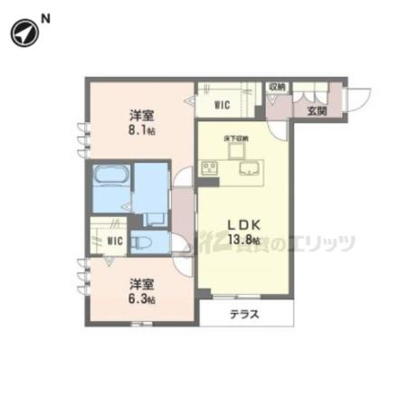 エクセル(2LDK/1階)の間取り写真
