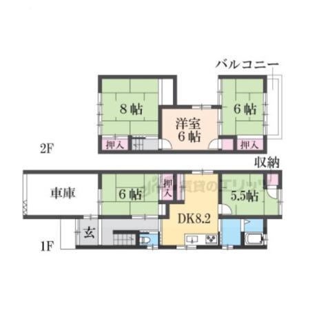 東海道本線 長岡京駅 徒歩42分 2階建 築46年