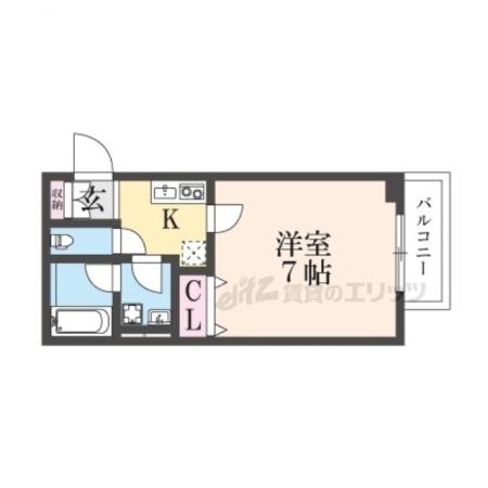 INOVE寝屋川大利町(1K/3階)の間取り写真