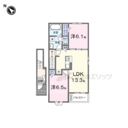 サンクチュアリKEG(2LDK/2階)の間取り写真