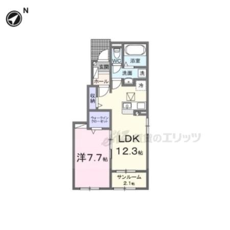 フレッシュハウス2(1LDK/1階)の間取り写真