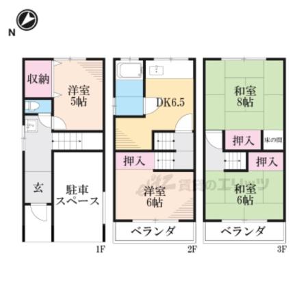 片町線 長尾駅(大阪) 徒歩19分 3階建 築46年