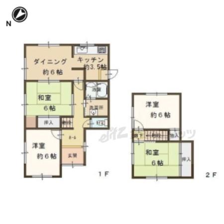東海道本線 野洲駅 徒歩13分 2階建 築45年