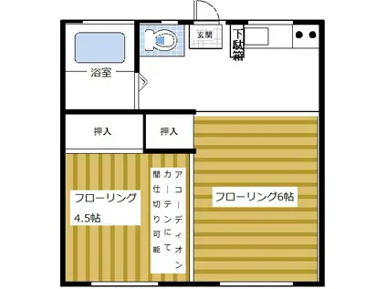 葵ハイツ(2K/2階)の間取り写真