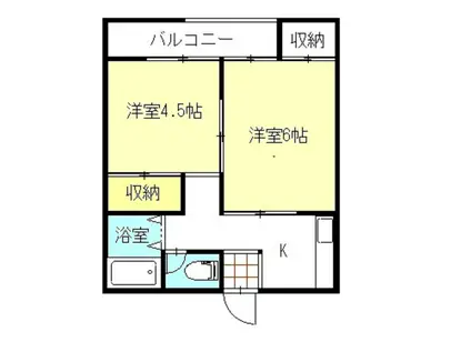 双葉マンション(2K/1階)の間取り写真