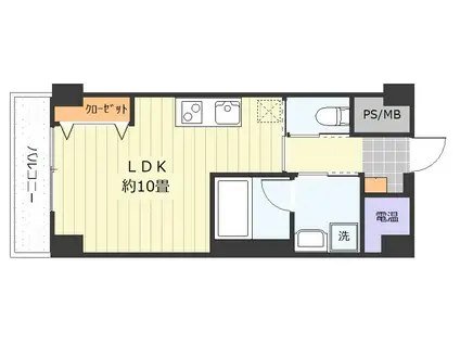 ベルトゥール東口(ワンルーム/8階)の間取り写真