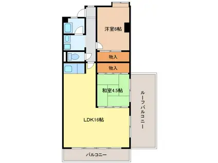 ハイライフメイユウ(2LDK/5階)の間取り写真