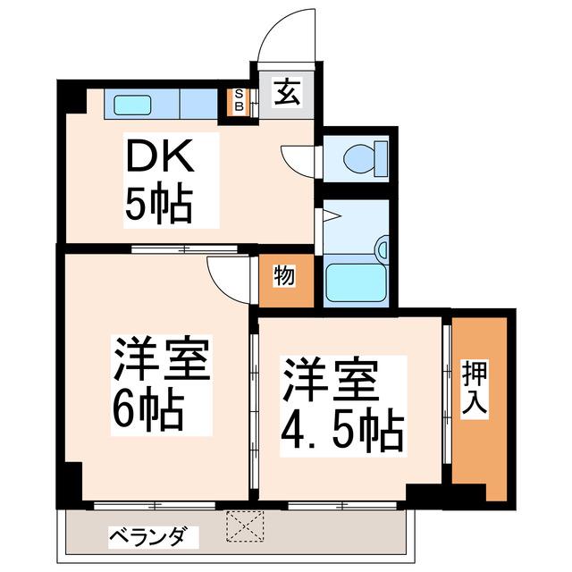 グリーンマンション(2K/4階)の間取り写真