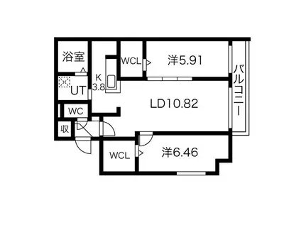 SーRESIDENCE西町(2LDK/5階)の間取り写真