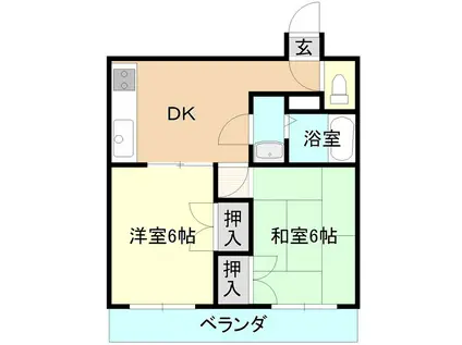 立田町マンション(2DK/2階)の間取り写真