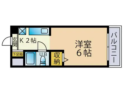 ロザール東千葉(1K/7階)の間取り写真