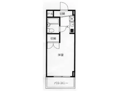 熊谷朝日第二ハイツ(ワンルーム/5階)の間取り写真