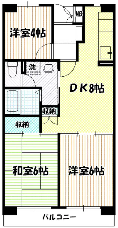 カルチャーバレー唐木田2 4階階 間取り