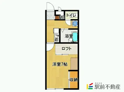 レオパレス美リーフIII(1K/2階)の間取り写真