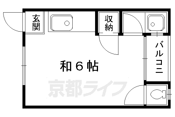 大文字ハイツ(1K/1階)の間取り写真