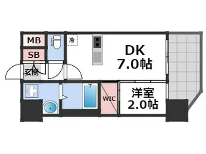 セレニテ難波ミラク壱番館(1DK/11階)の間取り写真