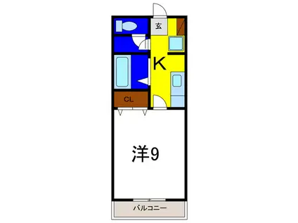 フレグランス藍住I(1K/2階)の間取り写真