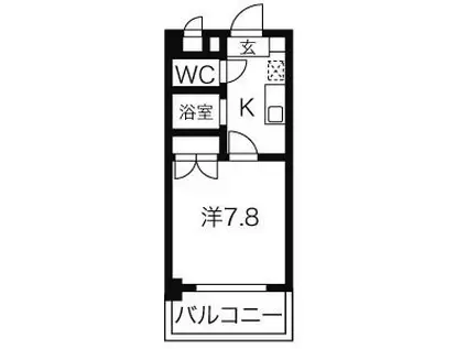 シャンポール大須(1K/3階)の間取り写真