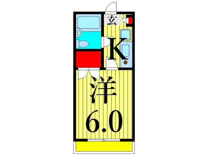 関谷コーポ(1K/3階)の間取り写真