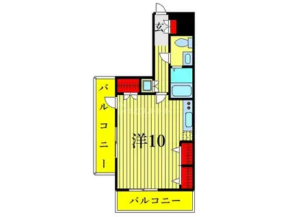 エクセリア東京イーストプレイス(ワンルーム/2階)の間取り写真