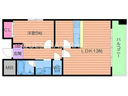 オルゴグラート鶴見(1LDK/7階)の間取り写真
