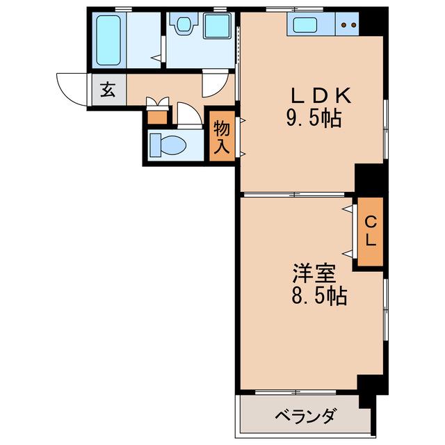 ANNEX・IZUMI(1LDK/5階)の間取り写真