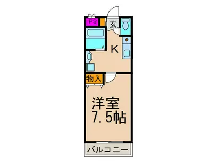 エスポワール宮崎台(1K/1階)の間取り写真