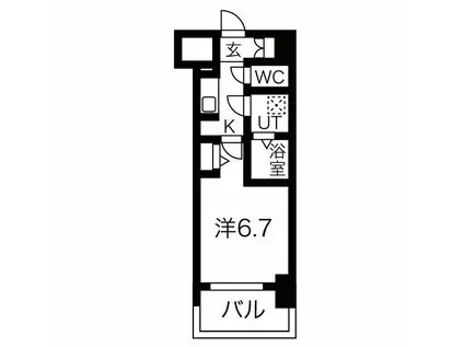 メイクス熱田大宝(1K/7階)の間取り写真