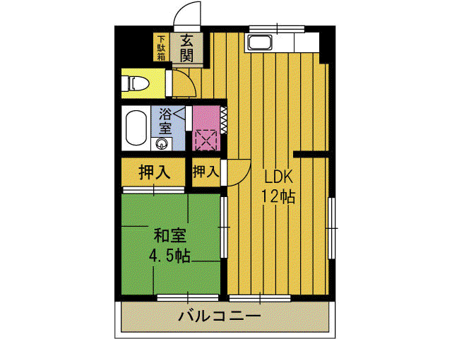 リバティマキ(1LDK/3階)の間取り写真