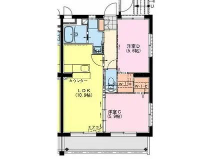 昭栄町NKマンション(2LDK/4階)の間取り写真