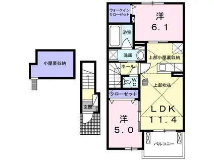 コスモブレッサ(2LDK/2階)の間取り写真